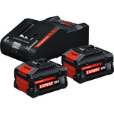 Bosch EXPERT startpakke 18V, 2x EXBA 18V-80 + oplader EXAL18V-160, Sæt Sort