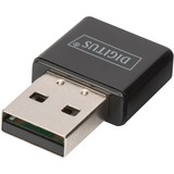 Digitus DN-70542 netværkskort WLAN 300 Mbit/s, Wi-Fi-adapter Sort, Kabel & trådløs, USB, WLAN, Wi-Fi 4 (802.11n), 300 Mbit/s, Sort