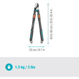 GARDENA TeleCut Pro L, 12041-88, Grensaks grå/Turkis