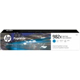 HP Original 982X PageWide-patron med høj kapacitet, cyan, Blæk cyan, Højt (XL) udbytte, Pigmentbaseret blæk, 16000 Sider, 1 stk