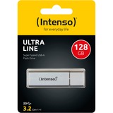 Intenso Ultra Line USB-nøgle 128 GB USB Type-A 3.2 Gen 1 (3.1 Gen 1) Sølv, USB-stik Sølv, 128 GB, USB Type-A, 3.2 Gen 1 (3.1 Gen 1), 70 MB/s, Hætte, Sølv