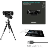 Logitech C922 Pro Stream webcam 1920 x 1080 pixel USB Sort Sort, 1920 x 1080 pixel, Fuld HD, 60 fps, 1280x720@60fps, 1920x1080@30fps, 720p, 1080p, H.264