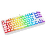 SPC Gear Gaming-tastatur Hvid/gennemsigtig, DE-layout, Kailh RGB Blå