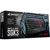 Sharkoon SKILLER MECH SGK3 tastatur USB Tysk Sort, Gaming-tastatur Sort, DE-layout, Kalih rød, Fuld størrelse (100 %), Ledningsført, USB, Mekanisk, RGB LED, Sort
