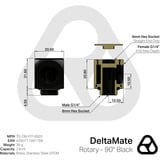 Thermal Grizzly DeltaMate Rotary - 90°, Forbindelse Sort