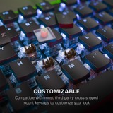 Turtle Beach Vulcan II tastatur Spil USB Tysk Sort, Gaming-tastatur aluminium (brushed)/Sort, DE-layout, TITAN II Brown, Fuld størrelse (100 %), Ledningsført, USB, Mekanisk, RGB LED, Sort