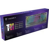 Turtle Beach Vulcan II tastatur Spil USB Tysk Sort, Gaming-tastatur aluminium (brushed)/Sort, DE-layout, TITAN II Brown, Fuld størrelse (100 %), Ledningsført, USB, Mekanisk, RGB LED, Sort