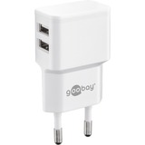 goobay Micro-USB dobbelt opladesæt 18 Watt, Oplader Hvid