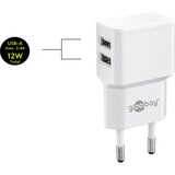 goobay Micro-USB dobbelt opladesæt 18 Watt, Oplader Hvid