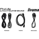 iiyama ProLite LH7575UHS-B2AG, Offentlig visning Sort (mat)