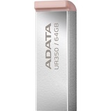 ADATA UR350-64G-RSR/BG, USB-stik nikkel/Brown