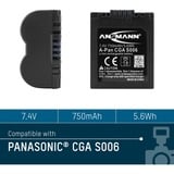 Ansmann Li-Ion battery packs A-PAN CGA S006 Lithium-Ion (Li-Ion) 800 mAh, Kamera batteri 800 mAh, 7,4 V, Lithium-Ion (Li-Ion)