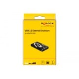DeLOCK Eksternt kabinet SuperSpeed USB til mSATA SSD, Drev kabinet Sort