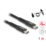 DeLOCK USB-C 2.0 kabel med magnetisk tekstilomslag Sort