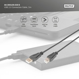 Digitus AK-300105-030-S, Kabel Sort