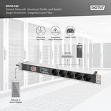Digitus DN-95433, Strømskinne Sort/aluminium