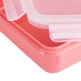 Emsa Clip & Close Rektangulær Sæt Koral 4 stk, Boks Coral/gennemsigtig, Sæt, Rektangulær, Koral, Polypropylen (PP), Termoplastisk elastomer (TPE), Tyskland, 200 ml