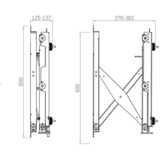 HAGOR VWH-5 2,67 m (105") Sort, Wall Mount Sort, 150 kg, 165,1 cm (65"), 2,67 m (105"), 400 x 400 mm