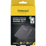 Intenso Magnetic Wireless Powerbank MW5000 Grey, Power Bank grå