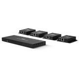 Lindy 4-port HDMI & IR splitter extender, HDMI splitter Sort