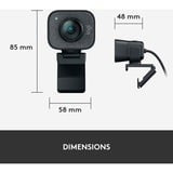 Logitech StreamСam webcam 1920 x 1080 pixel USB 3.2 Gen 1 (3.1 Gen 1) Grafit grafit, 1920 x 1080 pixel, Fuld HD, 60 fps, 1080p, 2 - 3.7 mm, 0.1 m