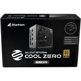 Sharkoon SilentStorm Cool Zero enhed til strømforsyning 650 W 20+4 pin ATX ATX Sort, PC strømforsyning Sort, 650 W, 100 - 240 V, 50 - 60 Hz, 10 A, Aktiv, 120 W