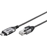 goobay Ethernet-adapterkabel USB-C 3.2 Gen2 > RJ-45, Slim Sort/grå