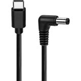 goobay USB-C > DC-kabel 5 V/3 A, Strømforsyning Sort/Sølv