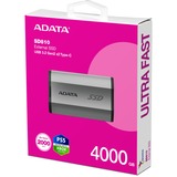 ADATA SD810 4 TB USB Type-C USB 3.2 Gen 2x2 Sølv, Solid state-drev Sølv, 4 TB, USB Type-C, USB 3.2 Gen 2x2, 2000 MB/s, 20 Gbit/sek., Sølv