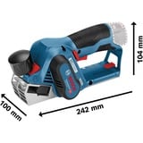 Bosch Akku-høvle GHO 12V-20 Professional , Elektrisk høvl Blå/Sort, 2x Li-Ionen Akku 3,0Ah