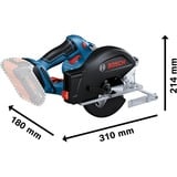 Bosch GKM 18V-50 PROFESSIONAL 13,6 cm Sort, Blå, Rød 4250 rpm, Rundsav Blå/Sort, Metal, Sort, Blå, Rød, 13,6 cm, 4250 rpm, 2 cm, Batteri