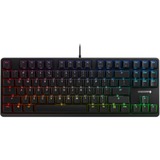 CHERRY G80-3000N RGB TKL tastatur Universel USB QWERTY US International Sort Sort, EU-layout (antal), Cherry MX Red Silent, Ledningsført, USB, Mekanisk, QWERTY, RGB LED, Sort