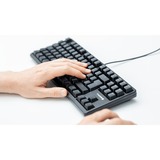 CHERRY G80-3000N RGB TKL tastatur Universel USB QWERTY US International Sort Sort, EU-layout (antal), Cherry MX Red Silent, Ledningsført, USB, Mekanisk, QWERTY, RGB LED, Sort