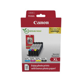 Canon 0332C006 blækpatron 4 stk Original Højt (XL) udbytte Sort, Blå, Magenta, Gul Højt (XL) udbytte, Sort, Blå, Magenta, Gul, 4 stk, Foto værdipakke