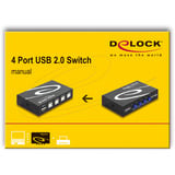 DeLOCK 87634 seriel switchboks Ledningsført, USB-switcher Ledningsført, 112 x 67 x 29 mm
