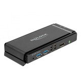 DeLOCK DisplayPort 1.4 KVM-switch, 8K 60Hz, USB 3.2 Gen 1, lyd, KVM-switchen grå/Sort