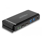 DeLOCK DisplayPort 1.4 KVM-switch, 8K 60Hz, USB 3.2 Gen 1, lyd, KVM-switchen grå/Sort