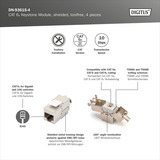Digitus CAT 6A Keystone modul skærmet værktøjsfri 4 stk. 