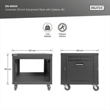Digitus Universal 19-tommer udstyrsrack med hjul, Rack server kabinet Sort
