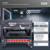 Digitus Universal 19-tommer udstyrsrack med hjul, Rack server kabinet Sort