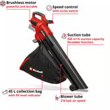 EINHELL Power X-Change Akku-Laubsauger VENTURRO 18/210 Kit, 18Volt, Løvblæsere VAC/suger Rød/Sort