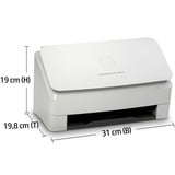 HP Scanjet Enterprise Flow 5000 s5 Skanner med papir-tilførsel 600 x 600 dpi A4 Hvid, indtræknings scanner grå, 216 x 3100 mm, 600 x 600 dpi, Skanner med papir-tilførsel, Hvid, CMOS CIS, 7500 Sider