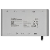 Kensington Driverfri, transportabel UH1440P USB-C 5 Gbps Dual video-dockingstation – DP/HDMI/VGA, Docking station Sølv, transportabel UH1440P USB-C 5 Gbps Dual video-dockingstation – DP/HDMI/VGA, Ledningsført, USB 3.2 Gen 1 (3.1 Gen 1) Type-C, 85 W, 3,5 mm, 10,1000,100 Mbit/s, Sølv