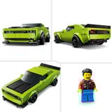 LEGO Speed Champions Dodge Challenger SRT Hellcat-sportsvogn, Bygge legetøj Byggesæt, 9 År, Plast, 390 stk, 404 g