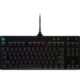 Logitech PRO Gaming Keyboard tastatur USB QWERTZ Tysk Sort, Gaming-tastatur Sort, DE-layout, GX blå (Clicky), Full-size (100%), USB, Mekanisk, QWERTZ, RGB LED, Sort