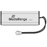 MediaRange MR919 USB-nøgle 256 GB USB Type-A 3.2 Gen 1 (3.1 Gen 1) Sort, Sølv, USB-stik Sølv/Sort, 256 GB, USB Type-A, 3.2 Gen 1 (3.1 Gen 1), 100 MB/s, Glide, Sort, Sølv