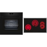 Neff B2CCJ7AK3 + T18SDH9L0 pande og gryde sæt Keramisk Elektrisk ovn, Ovn sæt Sort/rustfrit stål, Keramisk, 4 zone(s), Keramisk, Sort, Berøring, 79,5 cm