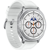 Samsung Galaxy Watch8 Classic 3,3 cm (1.3") AMOLED 46 mm Digital 438 x 438 pixel Berøringsskærm Sølv Wi-Fi GPS (satellit), SmartWatch Hvid, 3,3 cm (1.3"), AMOLED, Berøringsskærm, 64 GB, GPS (satellit), 63,5 g