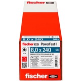 fischer Træskrue PowerFast II 8,0x240 trappet forsænket TX 