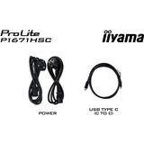 iiyama ProLite P1671HSC-B1 computerskærm 39,6 cm (15.6") 1920 x 1080 pixel Fuld HD LED Sort, LED-skærm Sort (mat), 39,6 cm (15.6"), 1920 x 1080 pixel, Fuld HD, LED, 3 ms, Sort